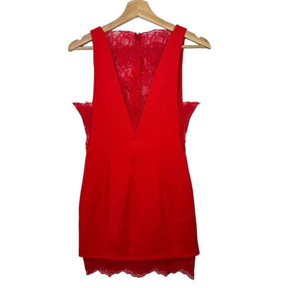 NWT NBD Britney Mini Red Lace Panels Cocktail Sleeveless Dress size small - Picture 10 of 10